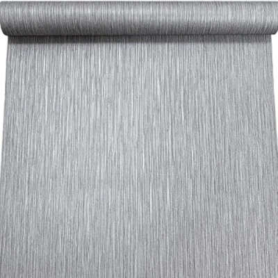 Image of SOPHIE LAURENCE Grey Silver Stripe Wallpaper Metallic Shimmer, Smooth Flat Finish, Washable, Easy Apply, 0.53m x Sample