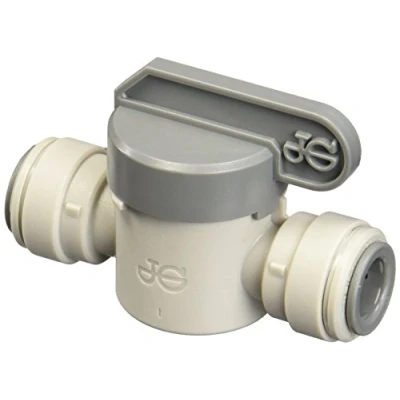 Image of John Guest Grey Acetal Shut Off Valve Connection 1/2 inch Tube OD (One Supplied)