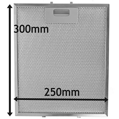 Image of SPARES2GO Metal Mesh Filter for Rangemaster Cooker Hood/Extractor Fan Vent (Silver, 300 x 250 mm)