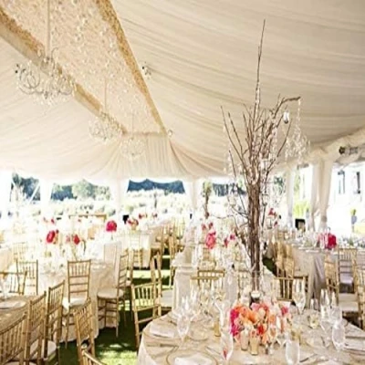 Image of Megachest Wedding Voile Fabric 58 Inches Wide DIY Material (Snow White, 30 Meters Long)