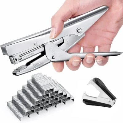 Image of Stapler,with 1000 Staples and Remover Set 20 Sheets Capacity Full Desktop Office Size Work