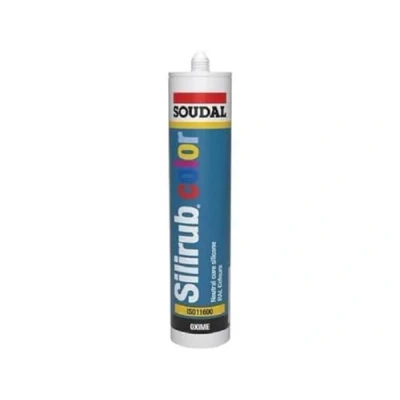 Image of Soudal Silirub Color Colour Oxime Neutral Cure Premium Silicone Sealant Cartridge 300ml For Internal &amp; External Works Bathrooms, Kitchens, Flooring, Windows Doors (RAL6005 (Moss green), 300ml)