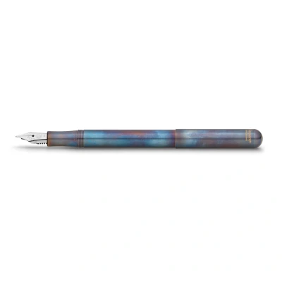 Image of Kaweco LILIPUT Fountain Pen Fireblue I Premium Blued Stainless Steel for Ink Cartridges Exclusive 12.5 cm Nib: EF (Extra Fine)