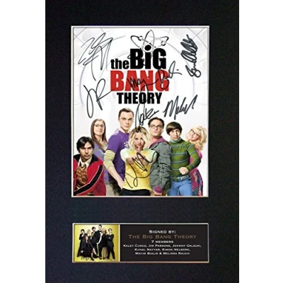 Image of THE BIG BANG THEORY No2 Signed Autograph Mounted Photo Reproduction PRINT A4 Rare Perfect Birthday (297 x 210mm) #723 (Not Framed)
