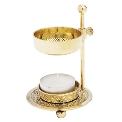Image of NKlaus Economical Incense Burner Stand Brass Handmade Gold 1598