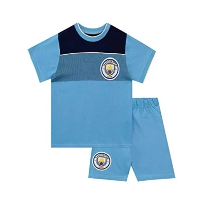 Image of MANCHESTER CITY FC Boys Short Pyjamas Blue 10 11 Years