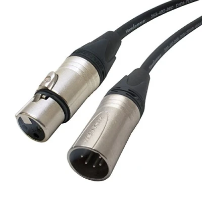 Image of Neutrik DMX Adapter Turnaround Cable. 3 Pin to 5 Pin. Female Male Van Damme XLR Lead (1m)