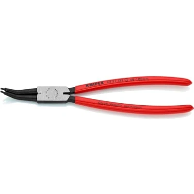 Image of Knipex Circlip Pliers for internal circlips in bore holes 45 bent black atramentized, plastic coated 225 mm 44 31 J32