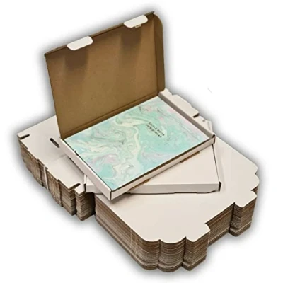 Image of 50 x WHITE C5 A5 (220 165 22mm) Size Box Large Letter Strong Cardboard Shipping Mailing Postal PIP