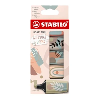 Image of STABILO Highlighter BOSS MINI Naturevibes Pack of 5 Assorted Colours