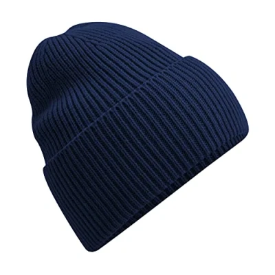 Image of Beechfield B384R Oversized Cuffed Beanie Oxford Navy