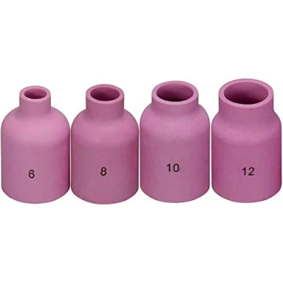 Image of RIVERWELD TIG Gas Lens Alumina Nozzle Ceramic Cups Jumbo Large Diameter 57N75 6#, 57N74 8#, 53N87 12# 19.5mm, 53N88 10# 16.0mm for SR WP 9 17 20 18 26 Welding Torch 4pcs
