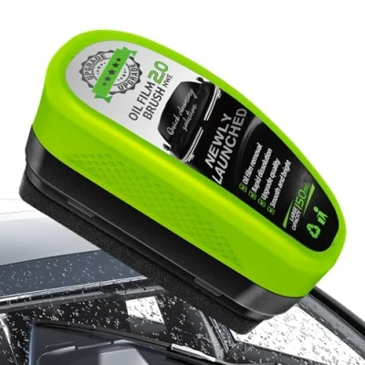 Image of EINESIN upgrade 150ml Automotive Oil Film Cleaning Brush, Reusable Glass Coating for Windshield, Prevents Rain and Fog Green