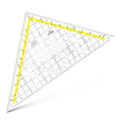 Image of Aristo 1650/2 TZ Triangle with Firm Grip (Hypotenuse 22.5 cm, Ink Nubs, Facet on Hypotenuse, Plexiglass Deep Embossing, Made in Austria) Transparent