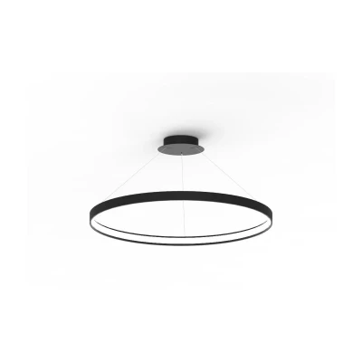 Image of Circle Integrated LED Pendant Ceiling Light, Black, 5520lm, 3000K