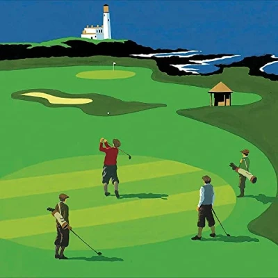 Image of Contemporary Male Birthday Card from Woodmansterne Golf, The Perfect Approach Greeting for Him (WDM 451089)