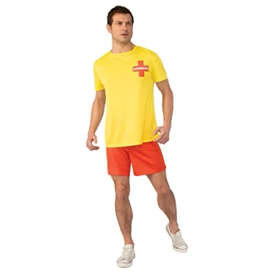 Image of Bristol Novelty AF123XL Lifeguard Extra Large Costume, Men, Yellow, Red, XL