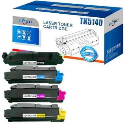 Image of ECSC Toner Cartridge TK 5140K, 5140C, 5140M, 5140Y For Printer, Compatible With Kyocera ECOSYS M6030cdn M6530cdn P6130cdn (B,C,M,Y, 4 Pack)