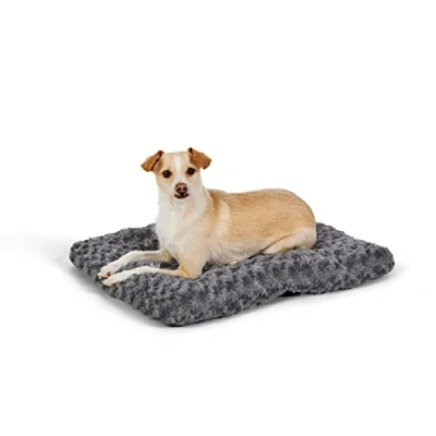 Image of Amazon Basics Cat and Dog Bed, Machine Washable Pet Extra Small (59 x 46 6cm), Grey Swirl