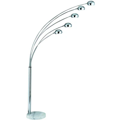 Image of Giraffe 5 Light Floor Lamp Chrome, with Marble Base, E14