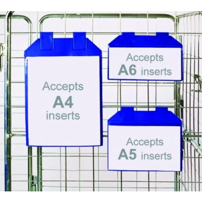 Image of Beaverswood Magnetic Plastic Wrap Around Pockets for Roll/Mesh Industrial Cages A5 Horizontal Pack of 10