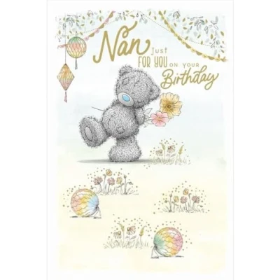 Image of Me to You Tatty Teddy Cute Birthday Card For Nan, Bear With Flowers Official Collection
