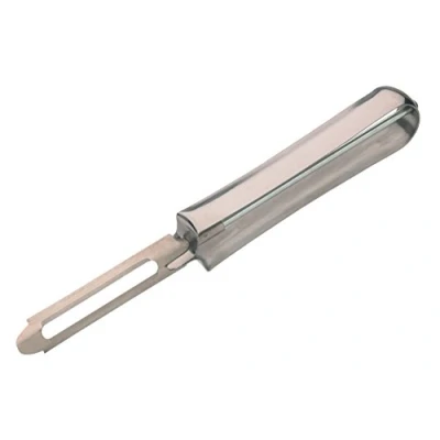 Image of KitchenCraft Swivel Potato Peeler with Blemish Remover, Ideal for Fruit and Veg Peeling, Stainless Steel, 17 cm, Silver