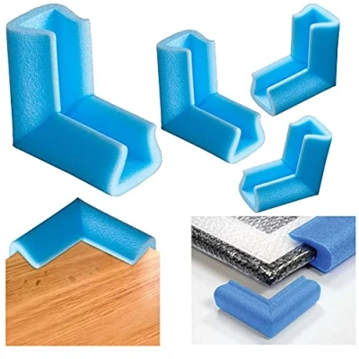 Image of BBP Express Foam Edge Corner Guard Protectors U Protection (Blue Corners (Pack x 4), 80 100mm 100mm)