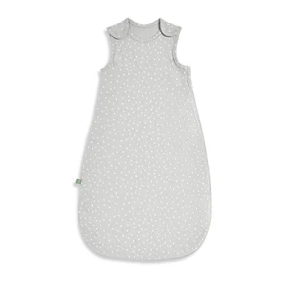 Image of Little Green Sheep Baby Sleeping Bag Luxury Organic Cotton Blend Bags with Side Zip Fastening and Perfect Fit Poppers, Meets British Safety Standard, Dove Rice, 1 Tog 0 6M