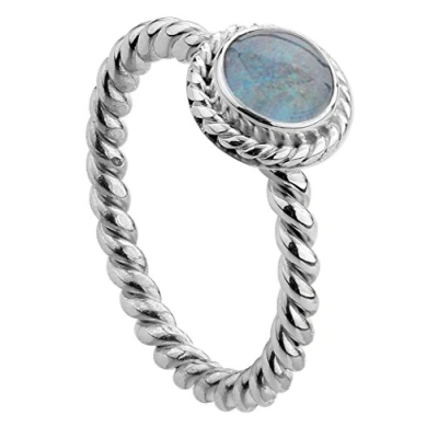 Image of Nenalina, women&#039;s ring, 925 sterling silver, handmade with blue triplet opal gemstone, Silver 212999 032