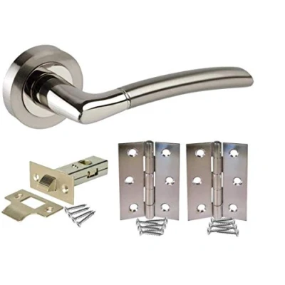 Image of Jiyo.Outdoor Duo Chrome Door Handle Pack with Latch and Hinges Lever Internal GG606SSKINT