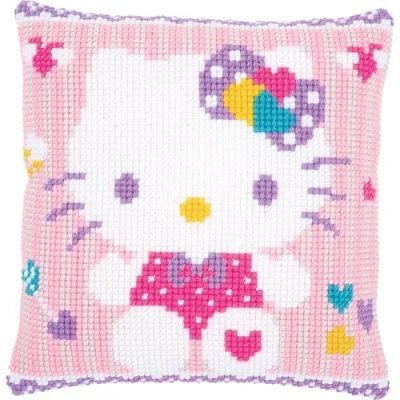 Image of Vervaco Cross Stitch Cushion Kit: Hello Kitty: Pastel, Cotton, NA, 40 x 40cm