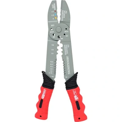 Image of KS Tools 115.1231 Multifunction pliers for insulated and non cable terminals, 220mm