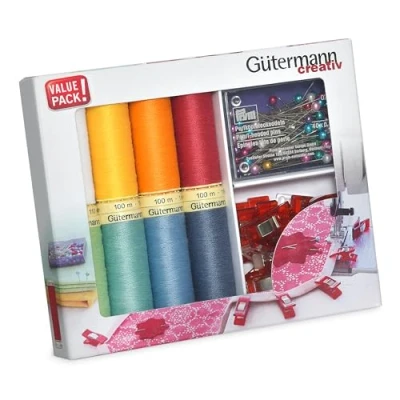 Image of Gütermann (100m) Sew All Thread Set with Pins and Fabric Clips 1