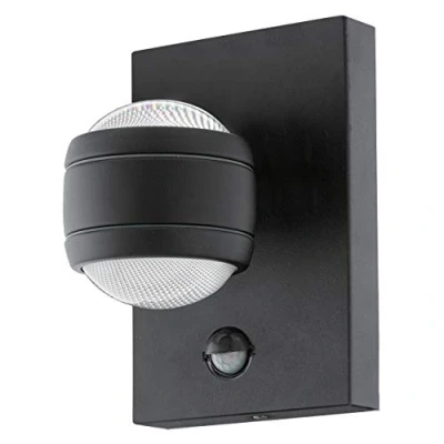 Image of Eglo Lighting Sesimba LED Outdoor Up Down Wall Light with P.I.R Motion Sensor Black IP44