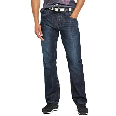 Image of Crosshatch Mens New Baltimore Straignt Leg Jeans Dark Used Look W40 L30