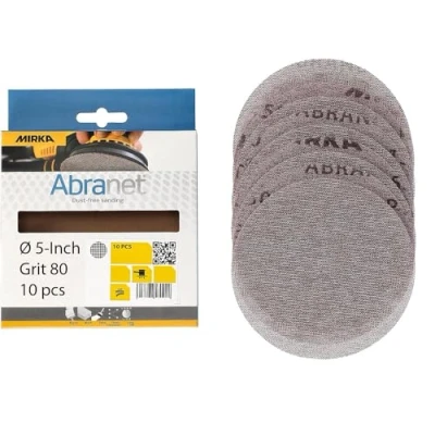 Image of Mirka 9A 232 080RP 10 Pieces. 5 Inch P80 Grit Abranet Discs