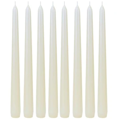Image of Tapered Candles, Taper Table Candlestick Candles in a Set of 8 White, Pack 8, Size: Height x Diameter Approx. 25 2 cm.