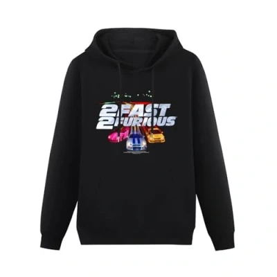 Image of Tylko 2 Fast Furious Black Hoodies Printed Sweatshirt Graphic Mens Pullover Hooded M
