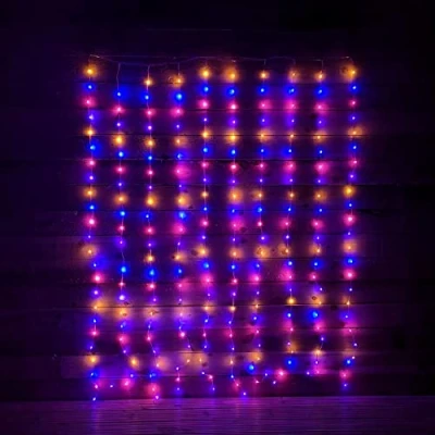 Image of Premier 240 LED 2m x1.5m Flexibright Curtain Christmas Lights in Rainbow