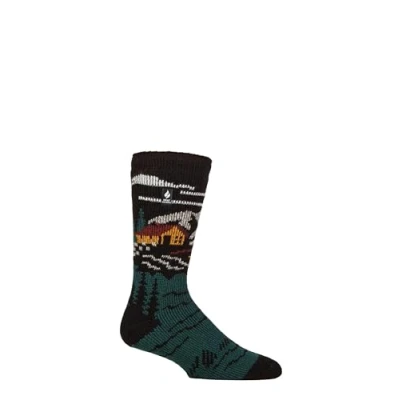 Image of Mens 1 Pair SOCKSHOP Heat Holders 2.3 TOG Patterned and Plain Thermal Socks Cabin 6 11