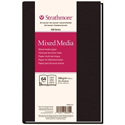 Image of Strathmore 500 Mixed Media 190gsm Hardbound Book, 5.5 x 8.5 in, 32 Sheets, Ideal for Professionals &amp; Students
