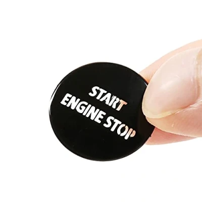 Image of LLKUANG Engine Start Stop Push Button Switch Sticker Cover for LR4 Discovery 4 &amp; LR Range Rover Sport 2010 2013 Aluminum Alloy Car Accessory (Black)