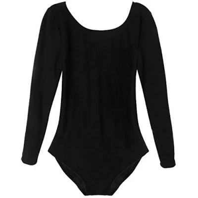 Image of CHICTRY Girls Basic Gymnastics Leotards Long Sleeved Dance Sports Training Uniform Black 2 3 Years