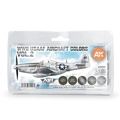 Image of AK Acrylics 3Gen Aircraft Set AK11733 WWII USAAF Colors Vol.2 3G (8x17ml)