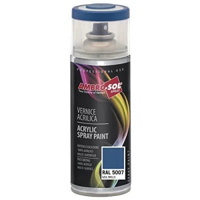 Image of Ambro Sol V4005007 Multipurpose Acrylic Enamel Spray Paint, Brilliant Blue, 400 ml