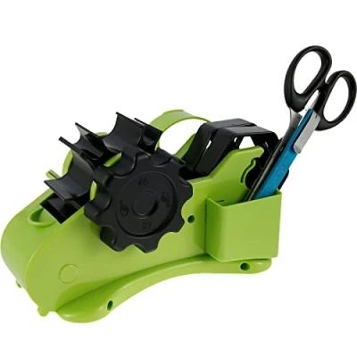 Image of Heat Tape Dispenser Sublimation with Pen Holder Multiple Roll Cut Portable Compact for Transfer Office(Green)
