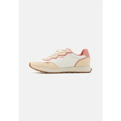 Image of HUGO Icelin Trainers, Women&#039;s, Size: 3, Open white/rose Imitation leather/ textile