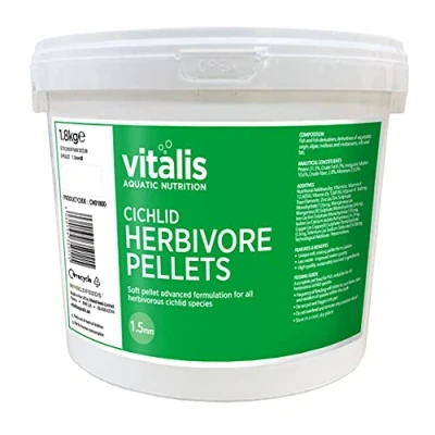 Image of Vitalis Cichlid Herbivore Pellets Tropical Fish Food 1.8kg