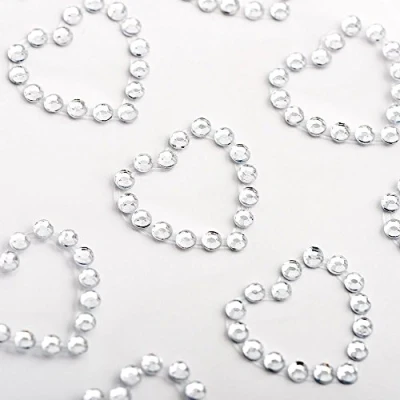 Image of 1.8cm Diamante Heart Self Adhesive Rhinestone Gem Craft Sticker (18 Pieces)